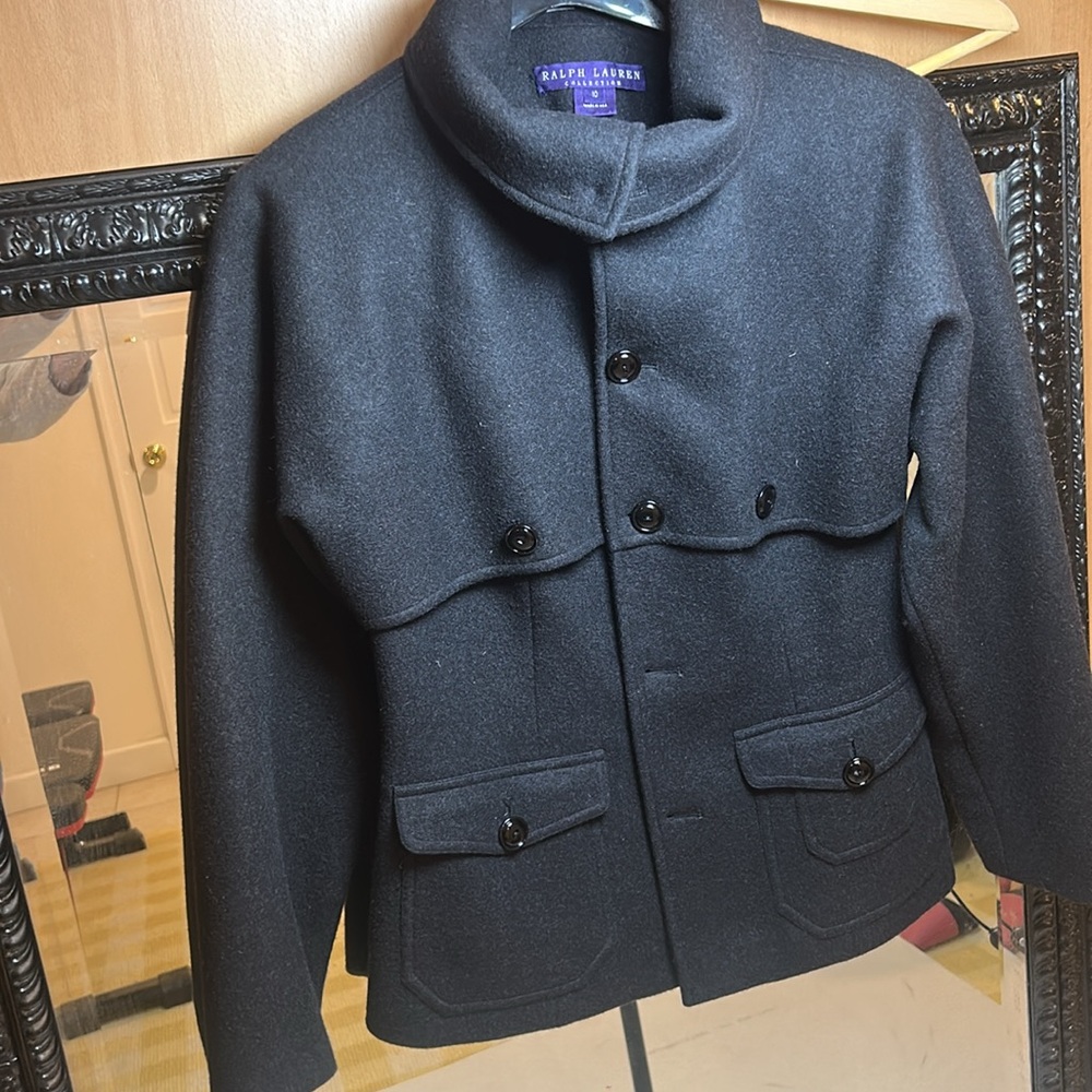 Ralph Lauren, Collection Purple Label, Cashmere/wool Pea Coat w/Funnel Neck (10)